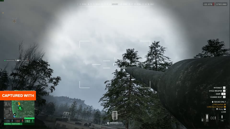 1 out 100 shot tank vs heli gunner POV